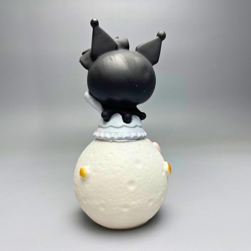Mô Hình Lambara Kuromi đeo nơ - Cao 13cm - rộng 6cm - nặng 120gram - Có LED ở cầu - Figure Anime - No box : bọc túi OPP Đồ Chơi Toy 3