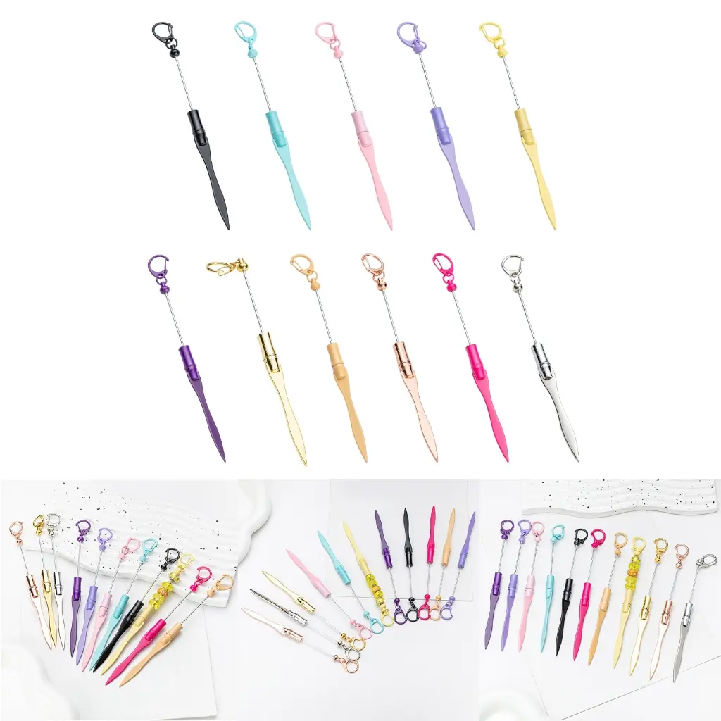Beadable Letter Slitter Letter Opener Beadable Envelope Opener Slitter Metal Letter Opener with Keychain Clip for Home