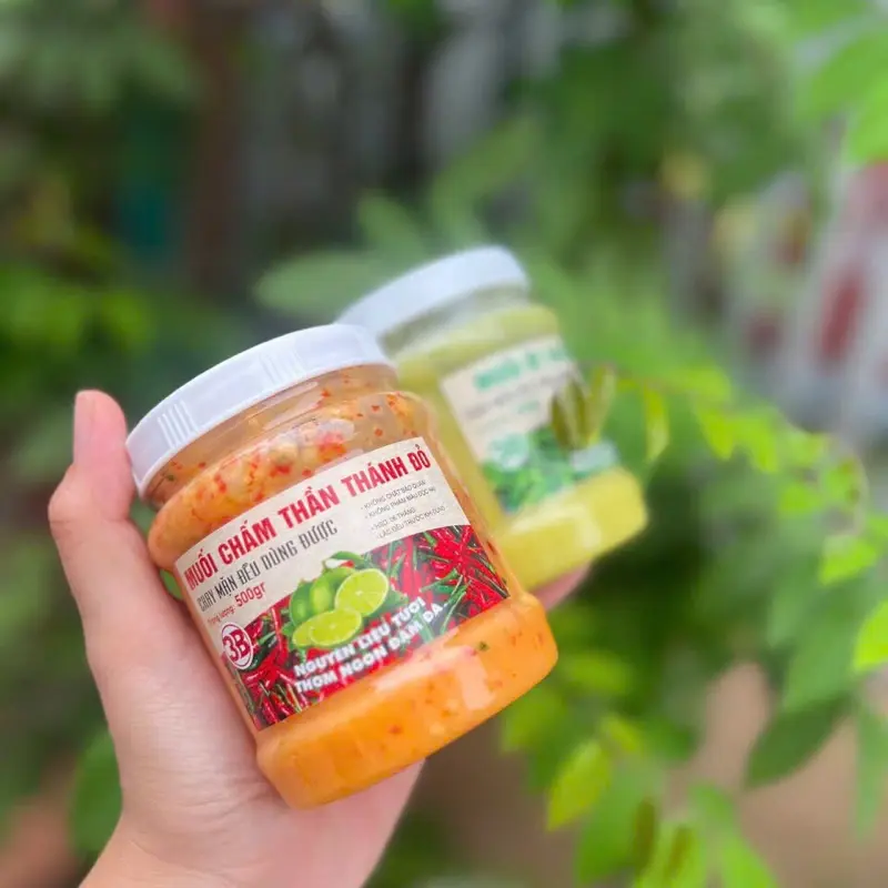 2 Hũ muối Chấm Ớt Xanh và Ớt Đỏ Muối chấm thần thánh 3