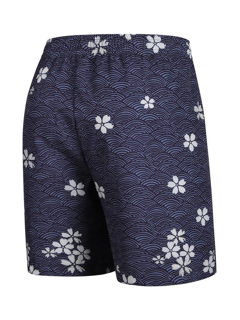 Product Introduction of Men's All Over Print Drawstring Waist  Shorts, Casual Comfy Breathable Shorts for Summer, Men's Shorts for Beach Vacation 3