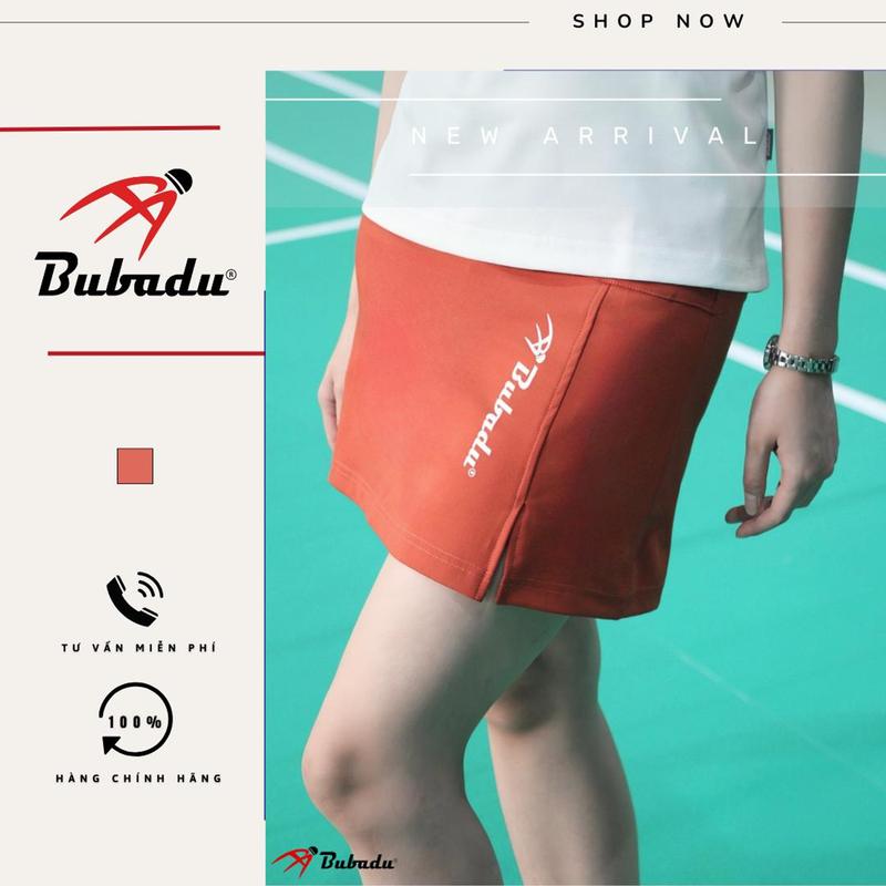 VÁY CẦU LÔNG BUBADU MÀU cam Sport Tập Thể Dục