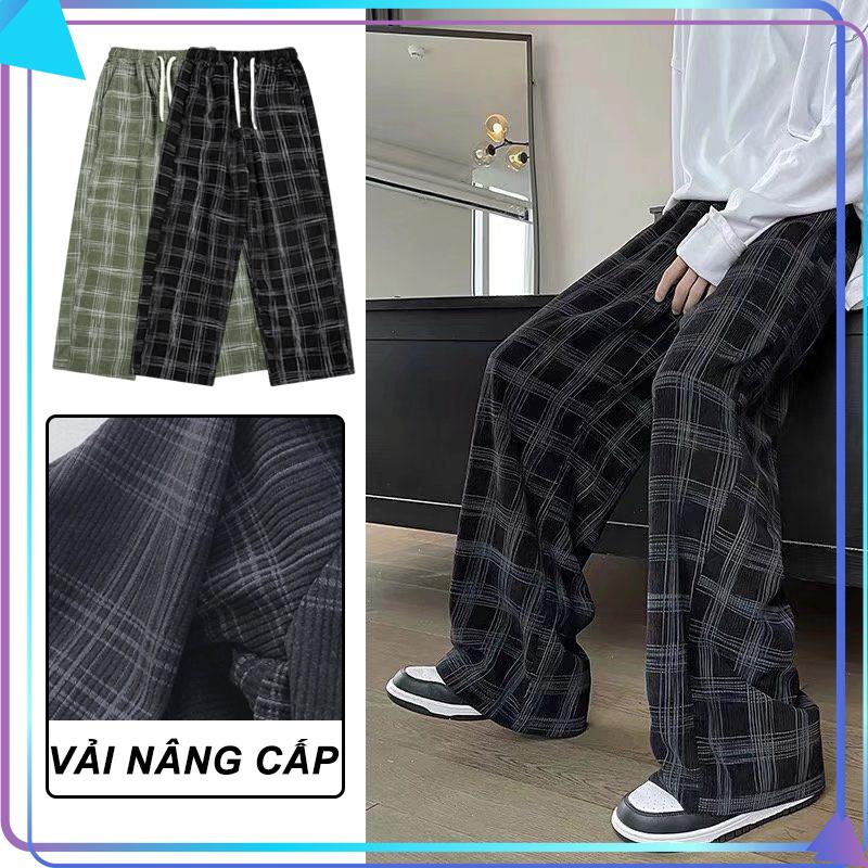 Quần Ống Rộng quần caro ống rộng quần y2k HIPHOP unisex xu hướng Menswear Ong
