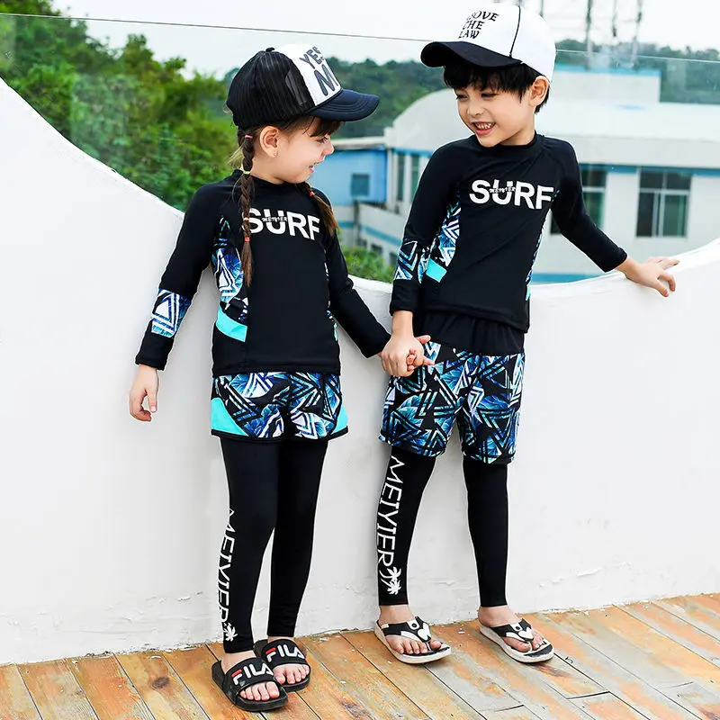 Bộ Đồ Bơi, Dài Tay, Bảo Vệ Tia Cực Tím, Thoải Mái, Dành Cho Bé Trai Và Bé Gái, Thích Hợp Cho Trẻ 2-14 Tuổi, Bộ Đồ Bơi Trẻ Em, Bộ Đồ Bơi Bé Trai, Bộ Đồ Bơi Bé Gái