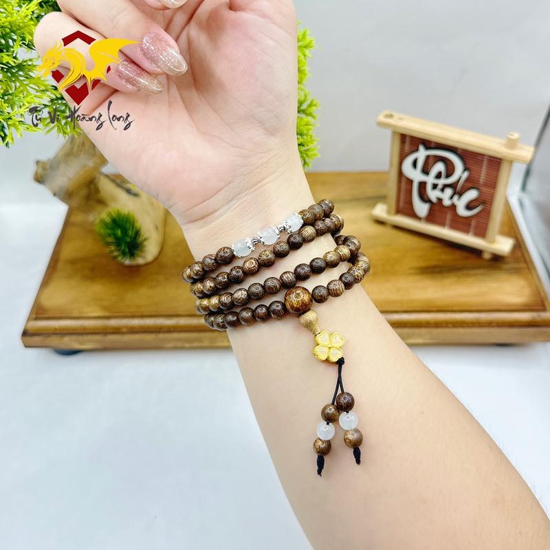 Product Introduction of Vòng Tay Trầm Hương 108 Hạt - Charm cỏ 4 lá - Hợp với tất cả các mệnh - Phụ Kiện 9