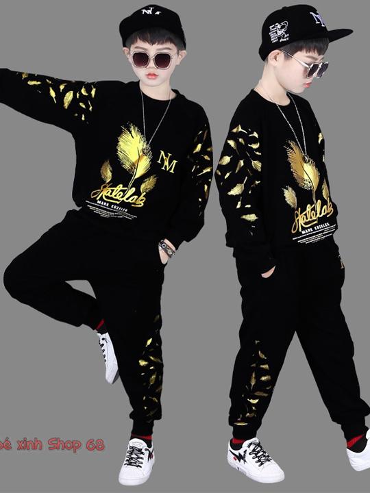 bộ quần áo dài tay cho bé trai từ 17 - 45kg chất vải da cá mềm co giãn thoải mái hình in rõ nét,set thu đông bé trai từ 4 - 14 tuổi phong cách năng động mẫu bộ dài tay MN