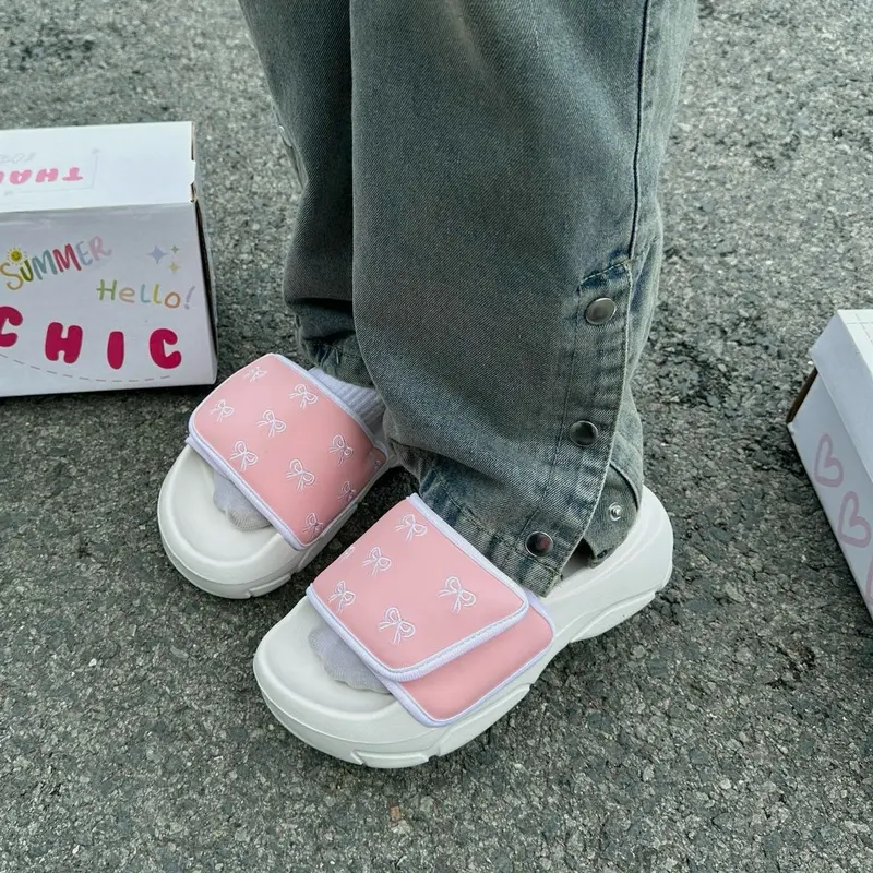 Dép Owenchic Nơ Thêu Quai Dán (OWC9) Quai Dán Êm Chân Dễ Thương Fullbox / Hỗ trợ đổi size / Bảo Hành 4