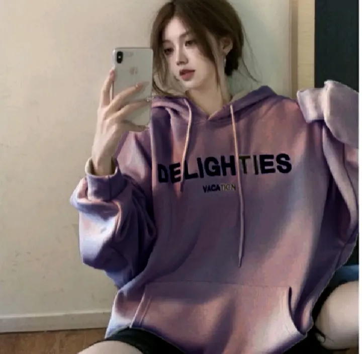 Sweater Hoodie Wanita Oversize | Delighties Vacation Size M L XL | Sweater Hoodie Wanita Korean Syle 0