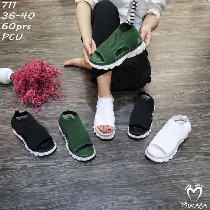 (711) Sandal Sepatu Wedges Korea Wanita Ban Kain Platform Tebal Super Mewah Cantik Kece Trendy Import Mokaya / Size 37-41 Jelly 0