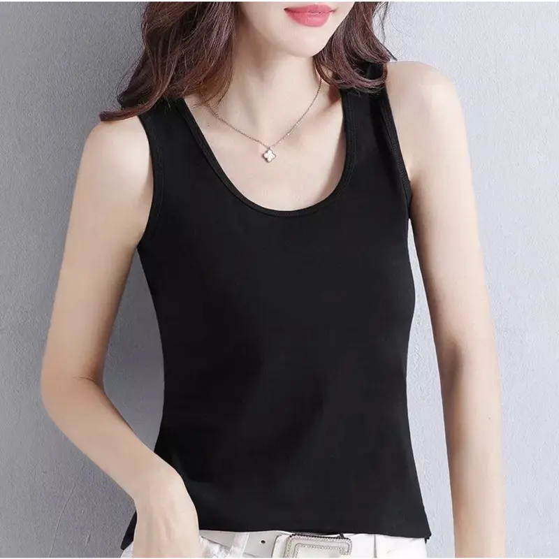 Áo Thun Sát Nách, Áo Ba Lỗ, Nhiều Màu Hàng Bo Ríp Dày Co Giãn Tốt, Thấm hút mồ hôi, Áo Mặc Nhà Thỏa Mái Mát mẽ Nữ Top Women 7