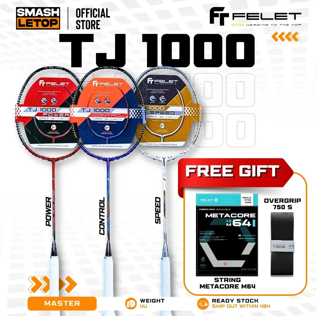 FELET RACKET TJ 1000 SERIES | RACKET MASTER | FREE STRING METACORE 64 ...