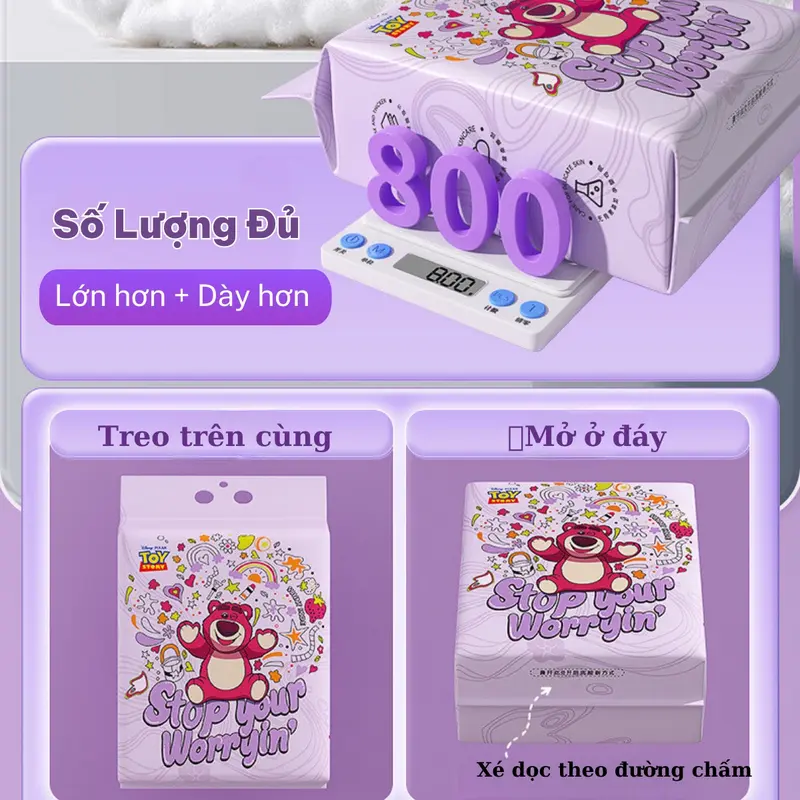 Khăn lau mặt đa năng Gấu Dâu Lotso treo tường ( Phiên bản mới 800G )  Nhà Tắm 3