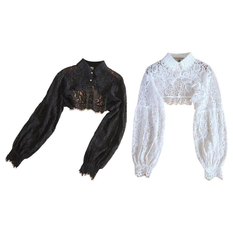 Cổ Áo Giả Hoa Ren, Thiết Kế Thanh Lịch, Trang Trí Cho Áo Len, Dành Cho Nữ