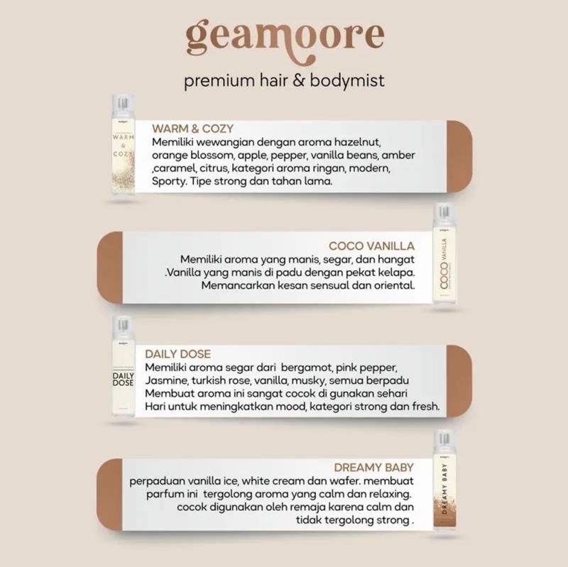 Product Introduction of Geamoore Hair and Bodymist Travel Size (4 in 1) free Pouch 2