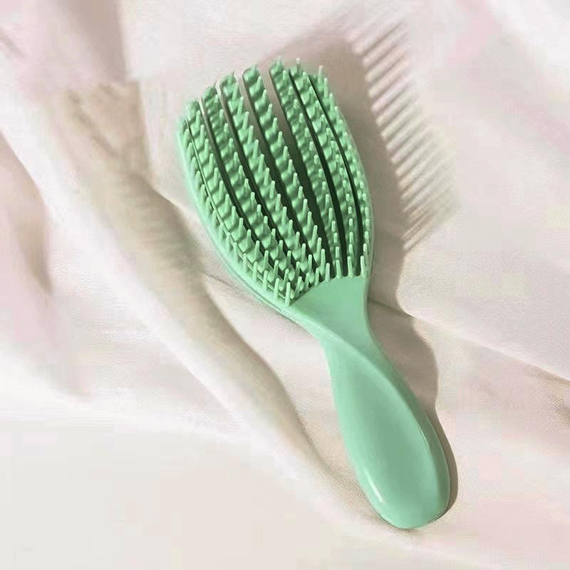 3D Scalp Massage Hair Comb - Wet & Dry Use, Hollow-Out Design for Smooth Styling, Fluffy Shell Shape, Durable ABS Plastic Handle 4