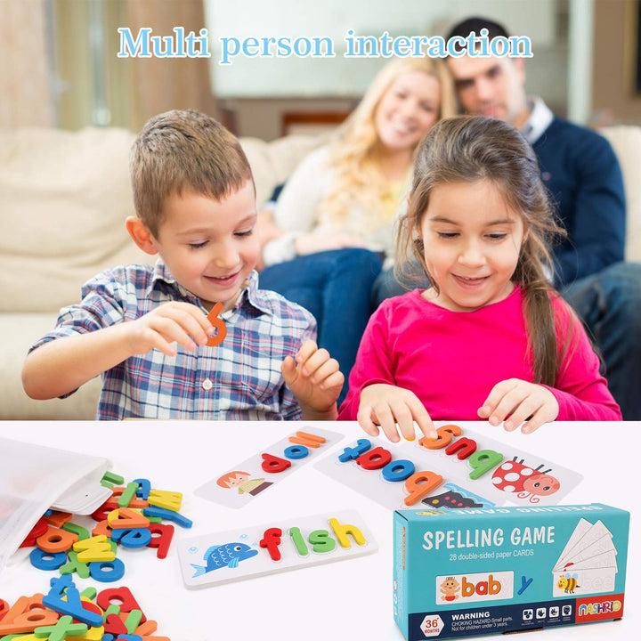 Word Spelling Game, Educational and Fun Building Blocks for Recognizing and Spelling the 26 English letters