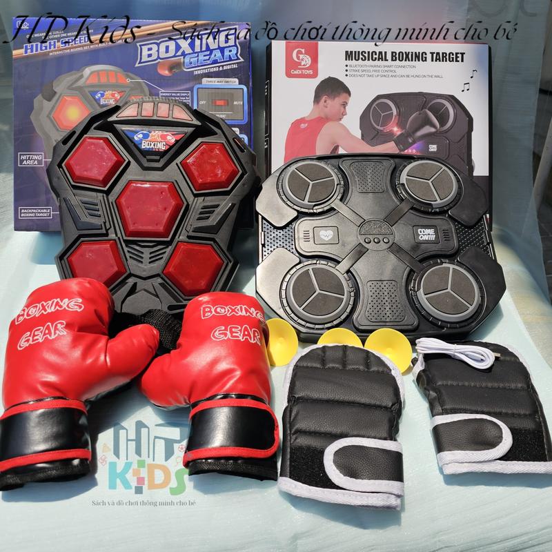 Máy tập đấm bốc theo nhạc tặng kèm găng tay cho bé. Boxing theo nhạc kết nối bluetooth trò chơi vận động tạo nhà cho bé