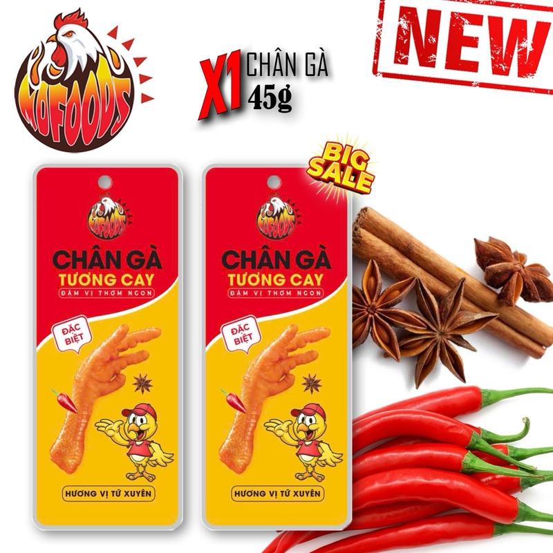 COMBO 30C CHÂN GÀ TƯƠNG CAY 45GR MDFOODS tặng muối chấm chua cay Đức Hải