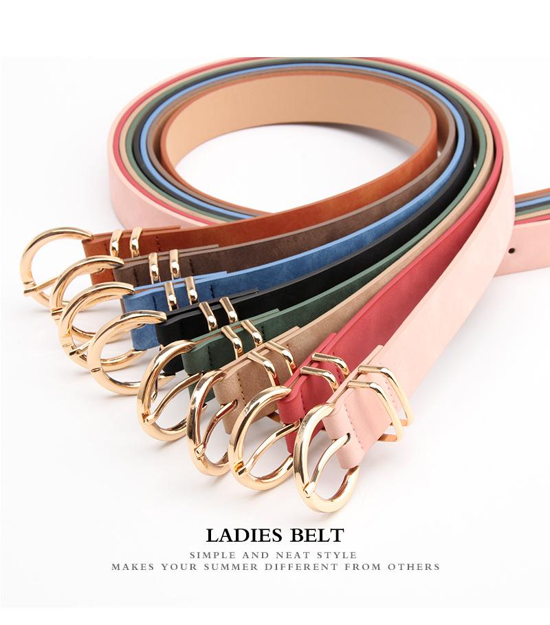 Product Introduction of Women's Belt Four Seasons Korean Style New Simple All-Match Alloy Pin Buckle Belt Clothing Matching Jeans Strap 21