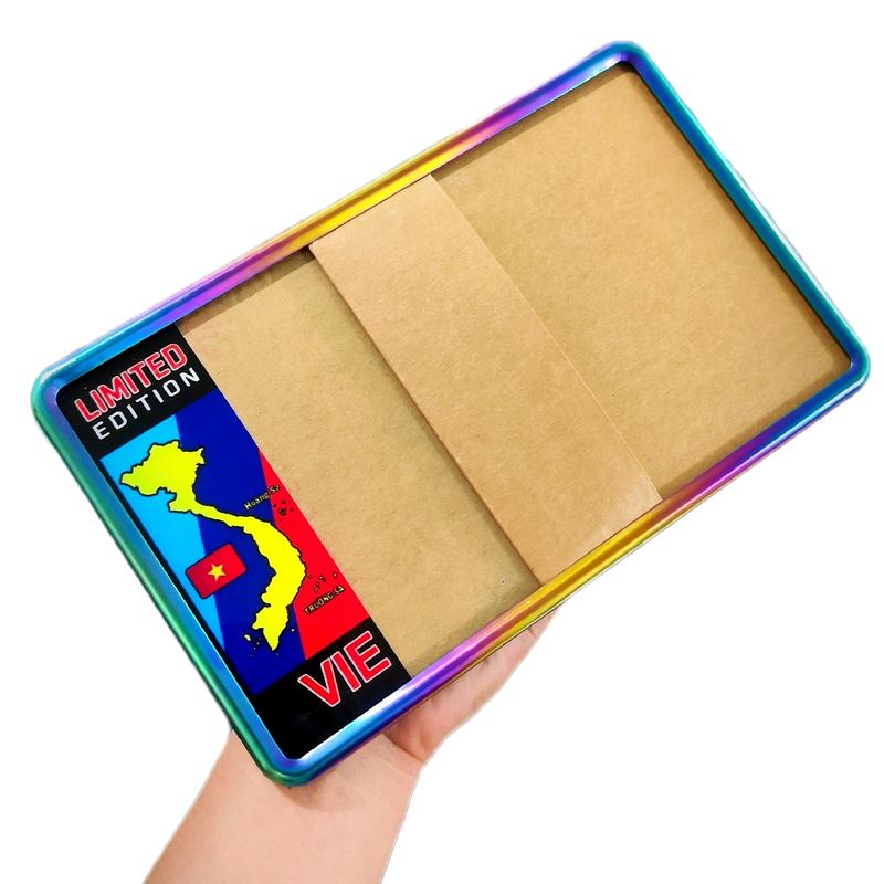 Khung biển số Titan có cờ bên hông xe máy (Full phụ kiện , có keo dán chống nước ) Phụ Tùng . Khách tự note tên xe vào ghi chú cho shop càng tốt