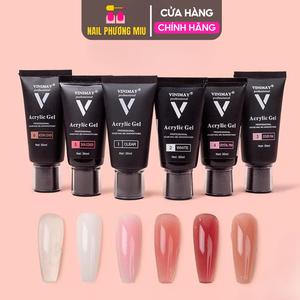 Gel Gôm VINIMAY Cao Cấp Tuýp 30ml Số 123 Màu Trong, Trắng Và Cover Pink Làm Nail, Gel Nối Móng Úp Nhanh, Bền Đẹp Dẻo, Đặc, Dễ Tạo Hình Women Nữ