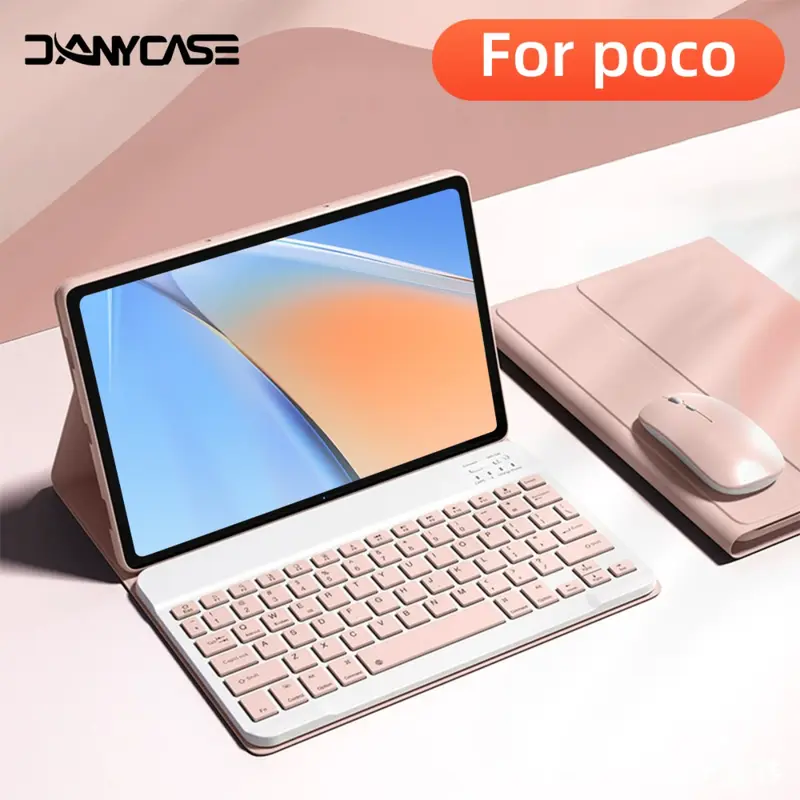 【No tablet】Magnetic Bluetooth Keyboard Case for xiaomi poco Tablet Cover case dan Casing 0