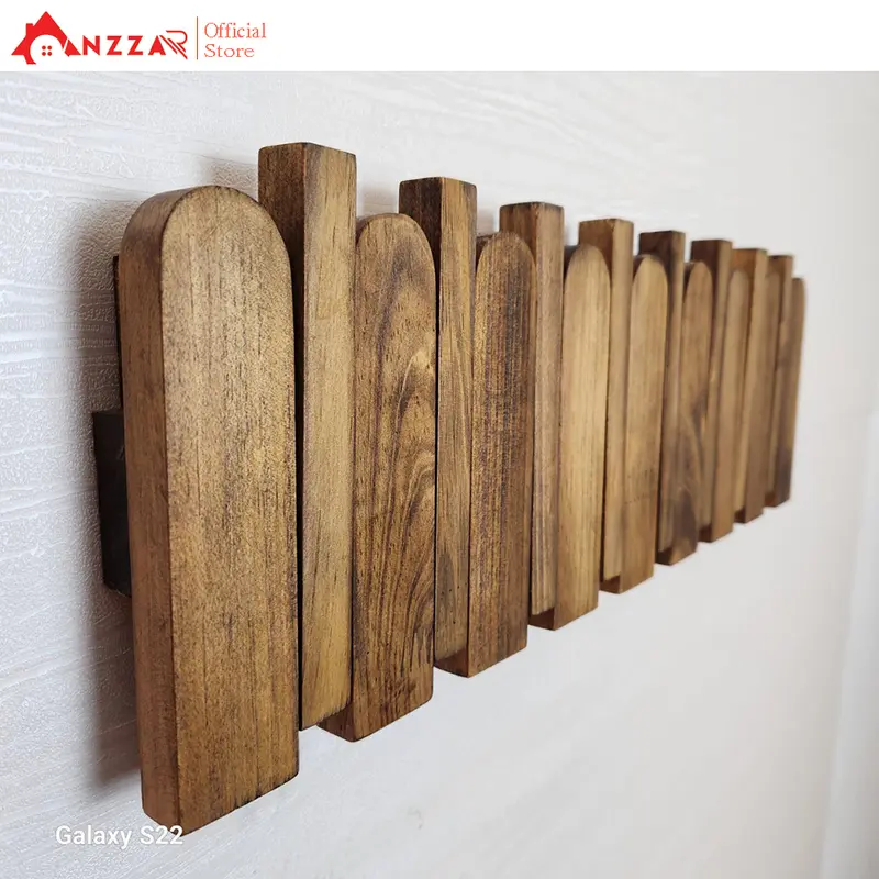 Móc gỗ treo tường Anzzar, móc treo quần áo, phụ kiện, giá gỗ treo quần áo-MT05 Decor Decor Phòng Trang Trí Nhà 2