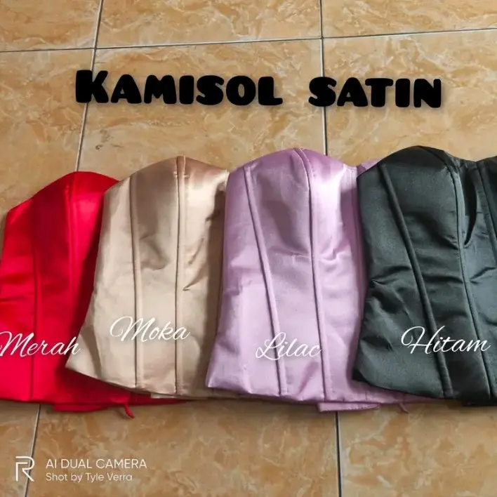kamisol longtorso kemben Daleman kebaya modern bustier satin Polos Belah Samping Tank Wanita Nyaman