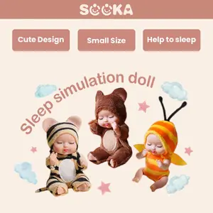 [Pre-Order] SOOKA Mainan Boneka Bayi Super Mini Reborn Newborn Perempuan 11 cm Sleep Baby Doll Model SK-GDI1082