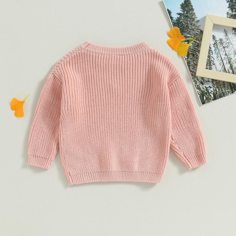Product Introduction of Baby Girl Sweater, Long Sleeve Crew Neck Flower Winter Warm Knit Pullover Sweater Infant Clothes 50
