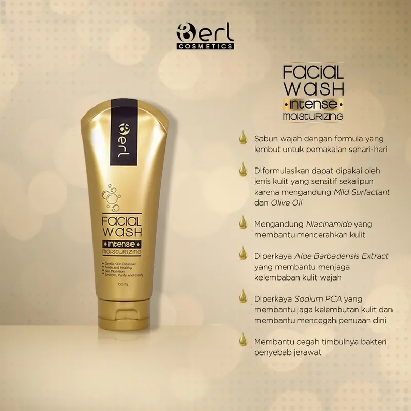 B Erl Intense Moisturizing Facial Wash Sabun Cuci Wajah Berl Cosmetics Hitam Kering 1