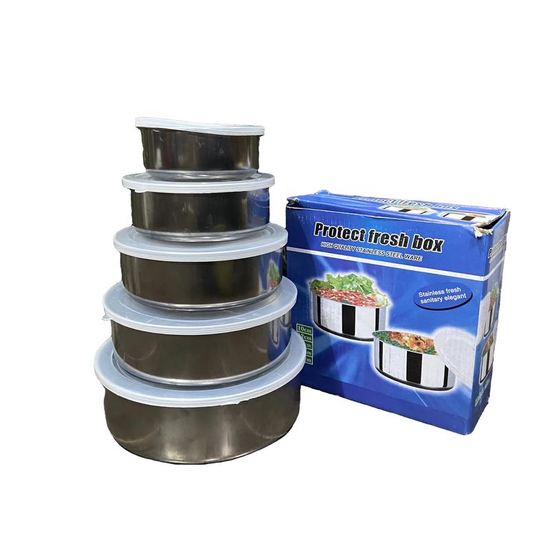 Bộ Thố 5 Cái Nhiều Kích Thước Chất Kiệu Inox Có Nắp Đậy Chống Tràn Đa Năng Có Thể Dùng Hộp Cơm Mang Đi Làm Đi Học Tiện Lợi hop  com