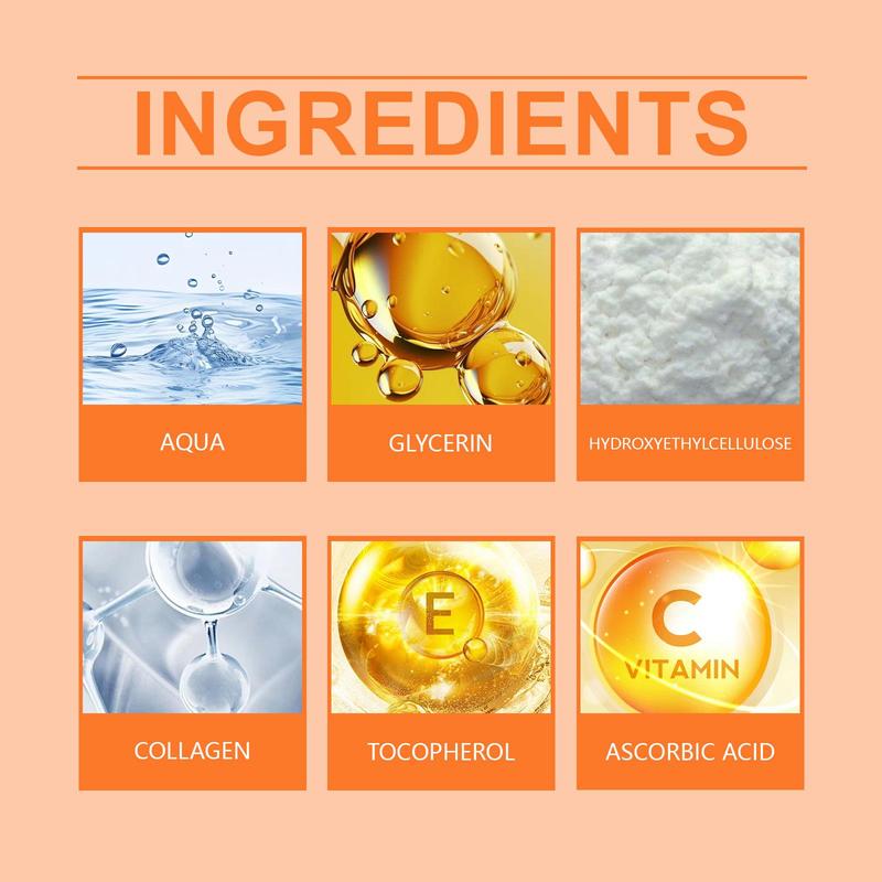 Product Introduction of Vitamin C & Collagen Facial Serum, Moisturizing Facial Essence, Hydrating Facial Serum, Face Serum for Women & Men 8