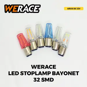 WERACE Lampu Stop LED 1157 32 Smd Model Cone Lampu Belakang Dajjal Running Flash Kedip 12 Volt DC Motor Mobil