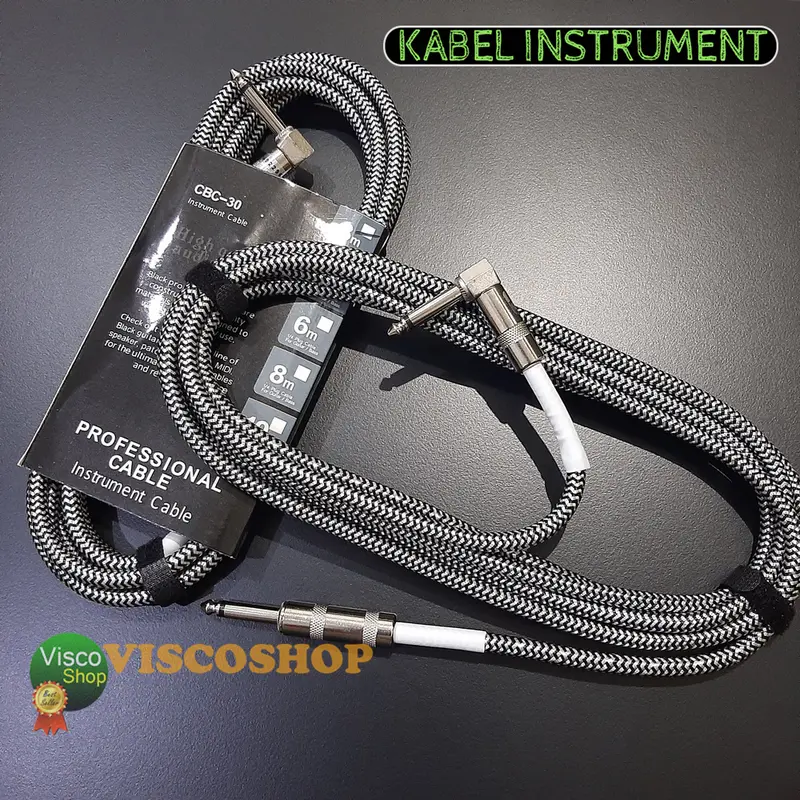 Kabel jack L instrument Gitar listrik / elektrik , Bass listrik / Elektrik , Keyboard - Braided emas 3 - 6 meter – Low Noise 3