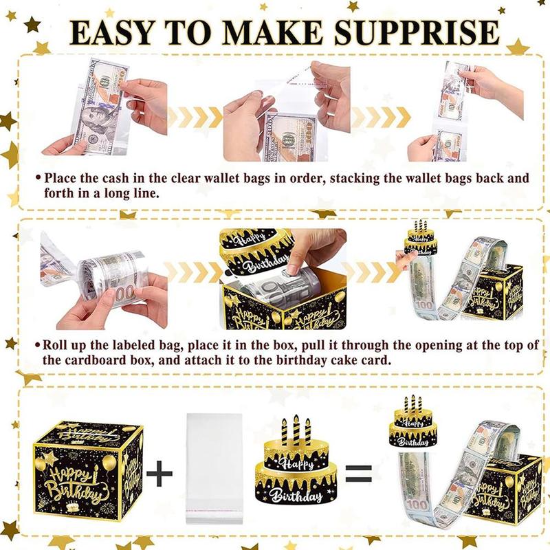 Product Introduction of Hộp giấy rút tiền sinh nhật, 1 CÁI, thiết kế vui vẻ, hộp bất ngờ 33