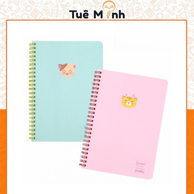  Sổ lò xo kép Kẻ ngang 120 trang A5 Klong MS 537 bìa màu Pastel giấy 100gsm vở Klong Lined 