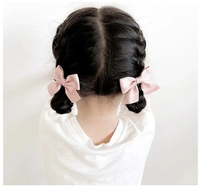 Set 2 chiếc kẹp tóc công chúa cho bé gái Hàn Quốc, phụ kiện kẹp tóc hình nơ dễ thương cho trẻ em 7