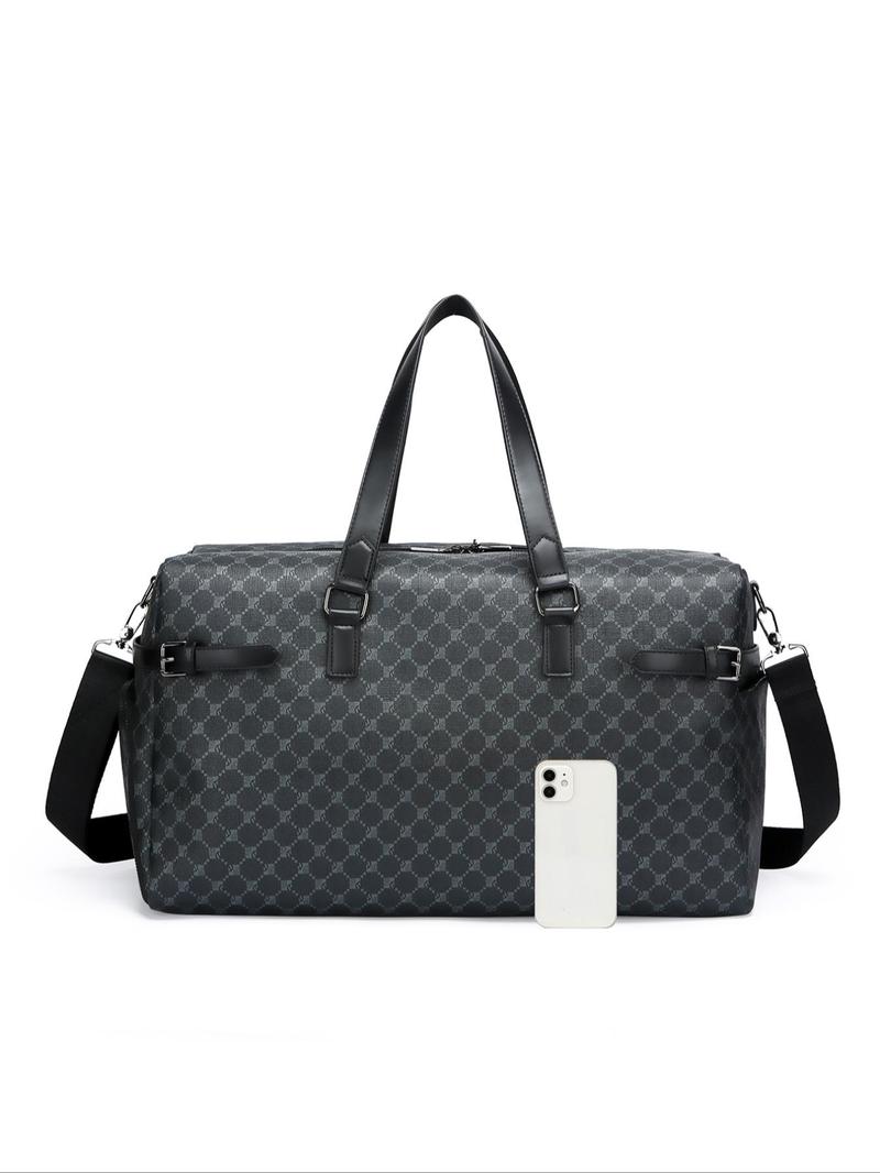 Product Introduction of 2025 New Style Geometric Pattern Travel Bag, Fashionable Large Capacity Duffel Bag for Daily Travel Work Commute, Casual Versatile Zipper Shoulder Bag for Women & Men 2