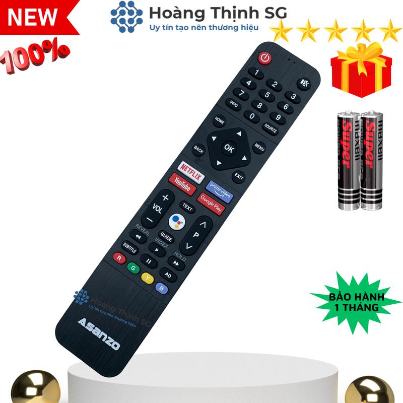 Remote điều khiển tivi Asanzo giọng nói điều khiển TV Asanzo tivi SMART LED LCD - Tặng kèm pin