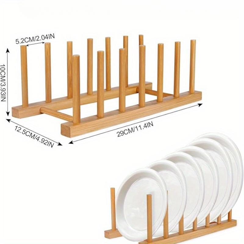 Product Introduction of Wooden Dish Drying Rack, 1 Count Kitchen Dish Drain Rack, Dinnerware Storage Organizer Tray, Plate Drying Shelf for Home Kitchen Dining Room 1