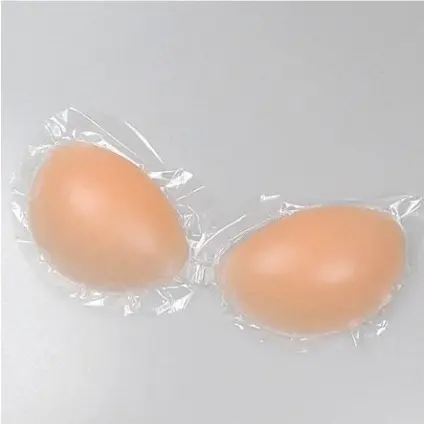 J.C Free Bra Silicon Bra Self-Adhesive Strapless Invisible Bra for Wedding Nude (0.4cm thickness) Womenswear Accessory