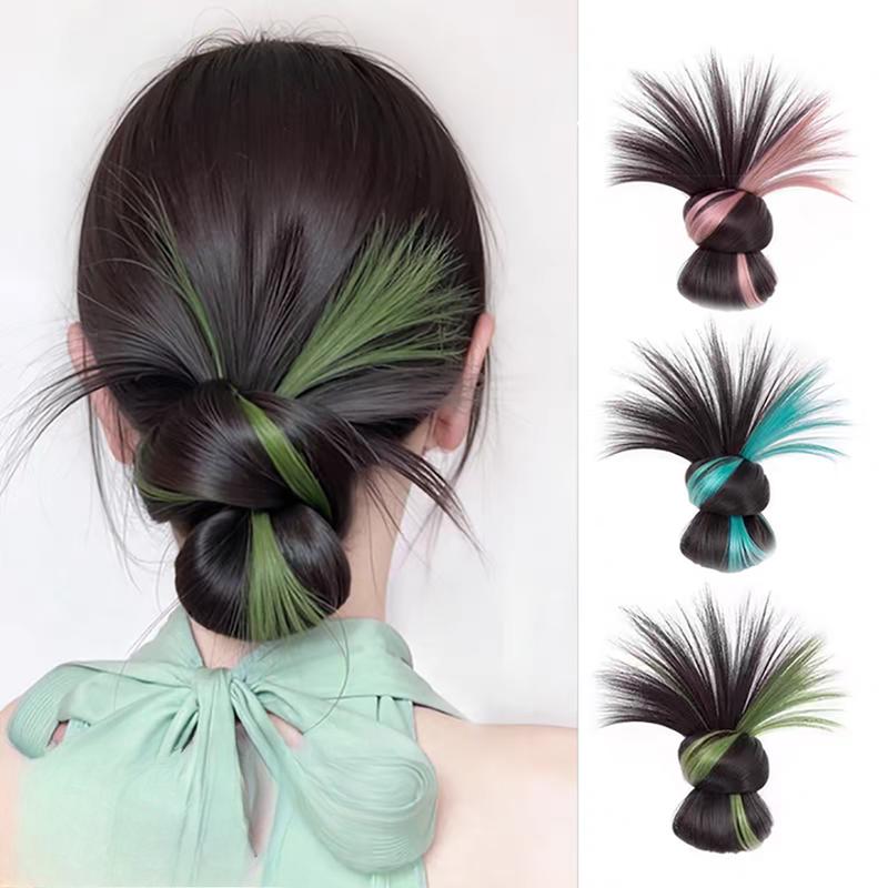  Tóc Giả Lông Gà Phong Cách Y2K Lười Biếng Được Highlight Dành Cho Nữ Nụ Hoa Mô Phỏng Phần Mở Rộng Kẹp 