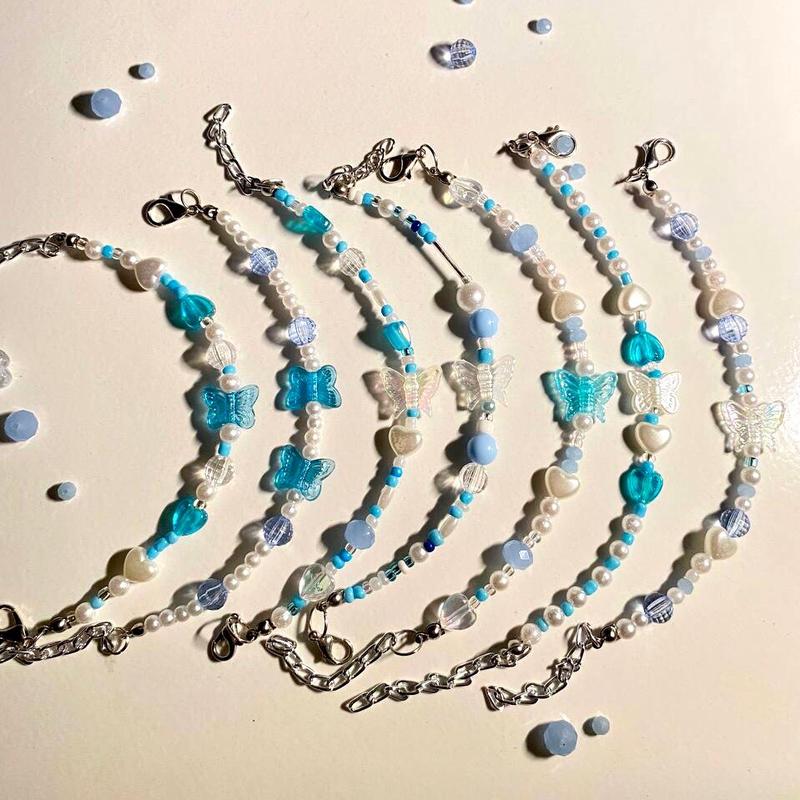 Blue Beads Bracelets Gelang Manik Korea 1