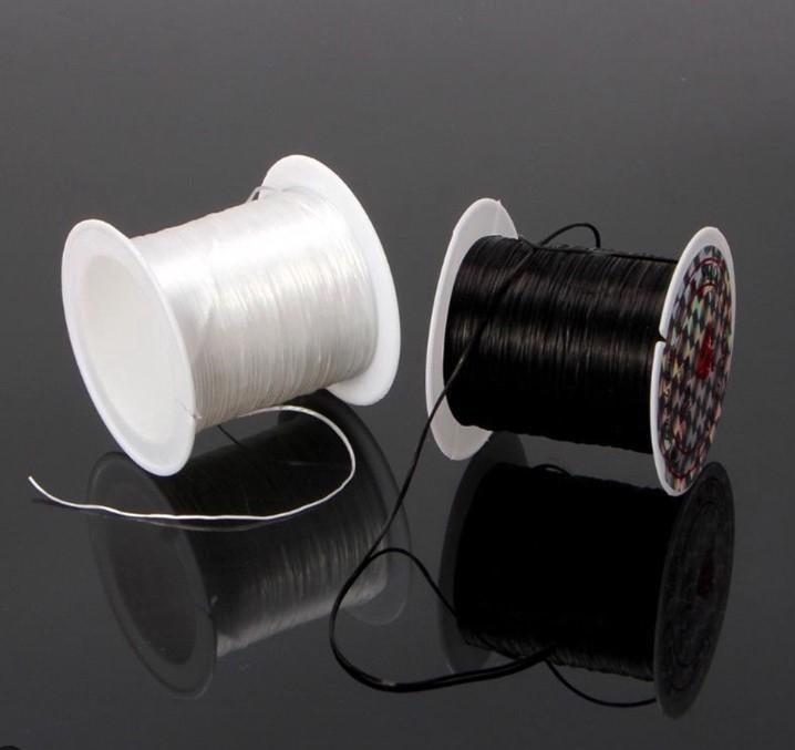 Dây cước đàn hồi xỏ chuỗi hạt làm vòng tay bền chắc đen trắng