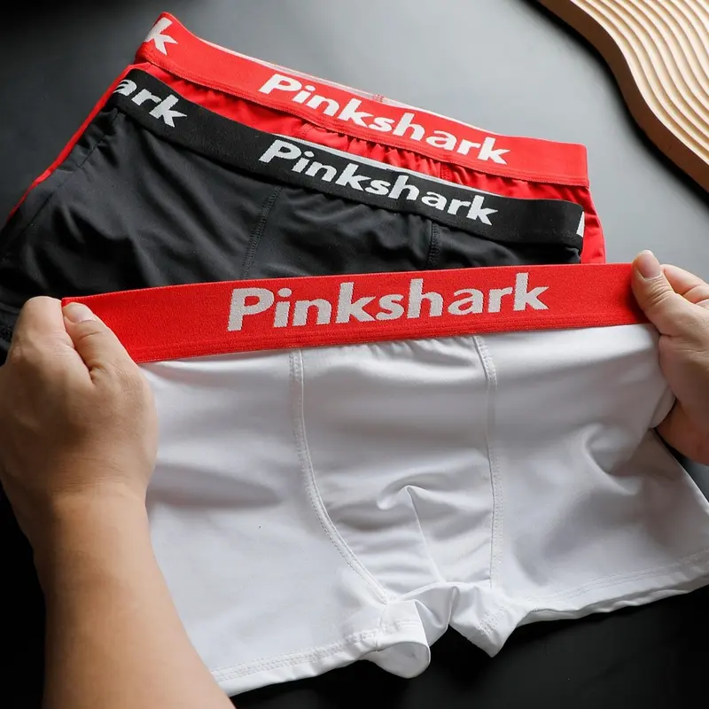 Hộp 3  Quần boxer nam  Pink Shark ( thun Lanh)co giãn 4 chiều Menswear Quần Boxer Sịp Boxer Quần Lót quần 2