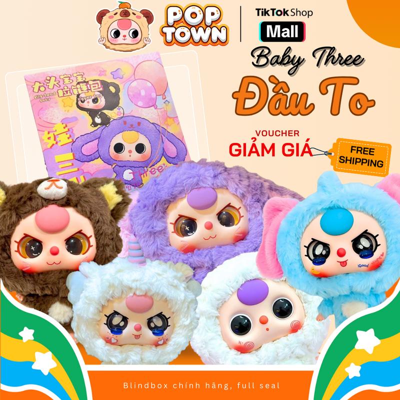 [HỎA TỐC] - BABY THREE BIG HEAD ZIPPER - ĐẦU TO - Blindbox, quà tặng, gấu bông, phụ kiện túi xách, toys, túi mù, hộp mù, gift, balo, figure, POP TOWN TOYS
