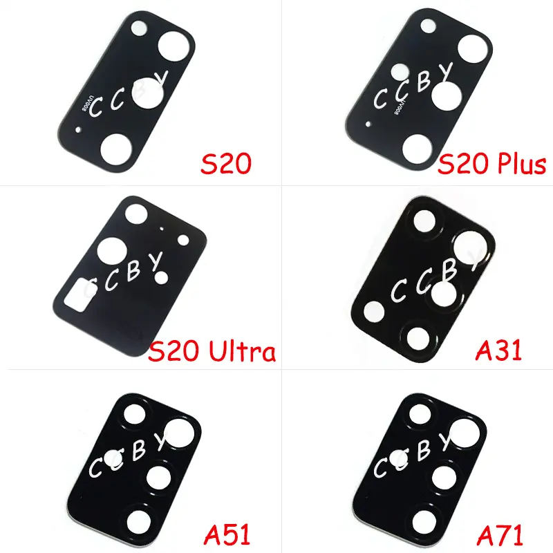 Nắp Ống Kính Kính Camera Sau, Dành Cho Samsung Galaxy S20 Pro, Ultra, A21, A31, A41, A51, A71, Có Miếng Dán Dính