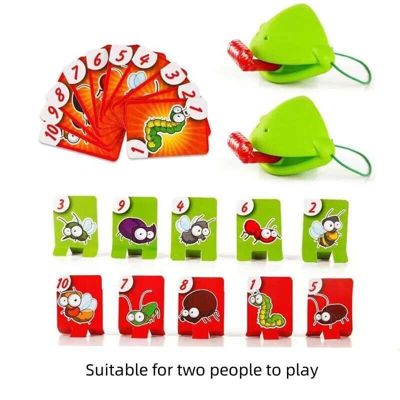 Product Introduction of 1 Set Chameleon Lizard Mask Wagging Tongue Lick Cards Board Games for Children Kids Birthay Party Favors Funny Desktop Game Toys 9