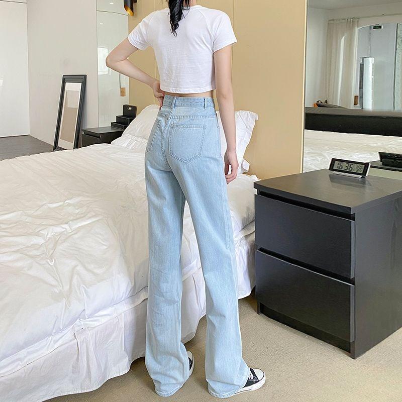 #1 Celana jeans wanita Kulot Jeans Wanita jeans high waist Kulot Loose Lipat Panjang 4