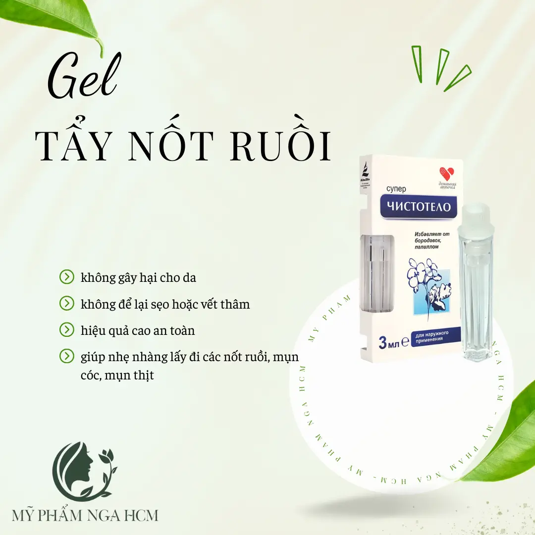 Gel tẩy nốt ruồi mụn cóc mụn thịt mụn cơm Dvelinil Nga